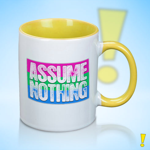 Assume Nothing Polysexual Pride Flag Color Accent Mug